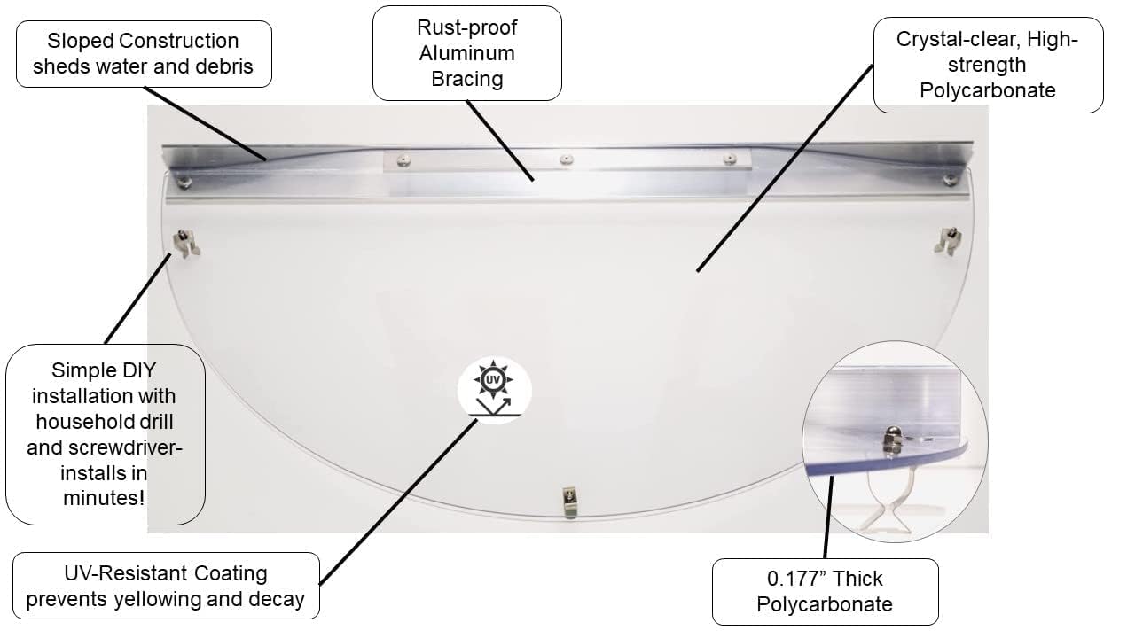Heavy-Duty Polycarbonate & Aluminum Window Well Cover for Basement Windows - Sloped Design (44