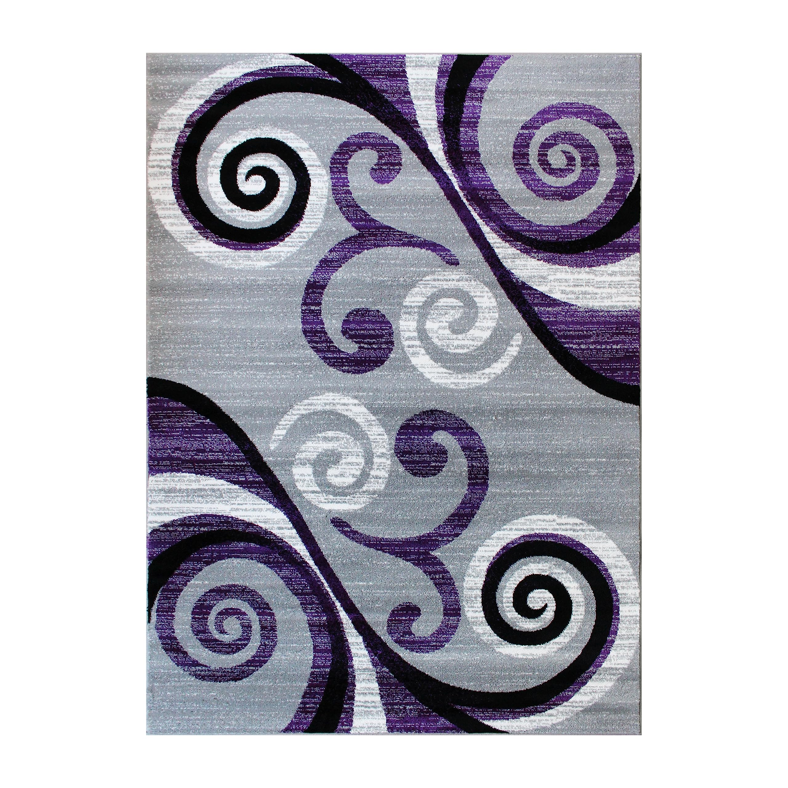Flash Furniture Valli Collection 8' x 10' High Pile Purple Olefin Area Rug with Jute Backing - Soft Plush Living Room Carpet for Bedroom, Hallway & Entryway - Home Decor & Cozy Floor Covering