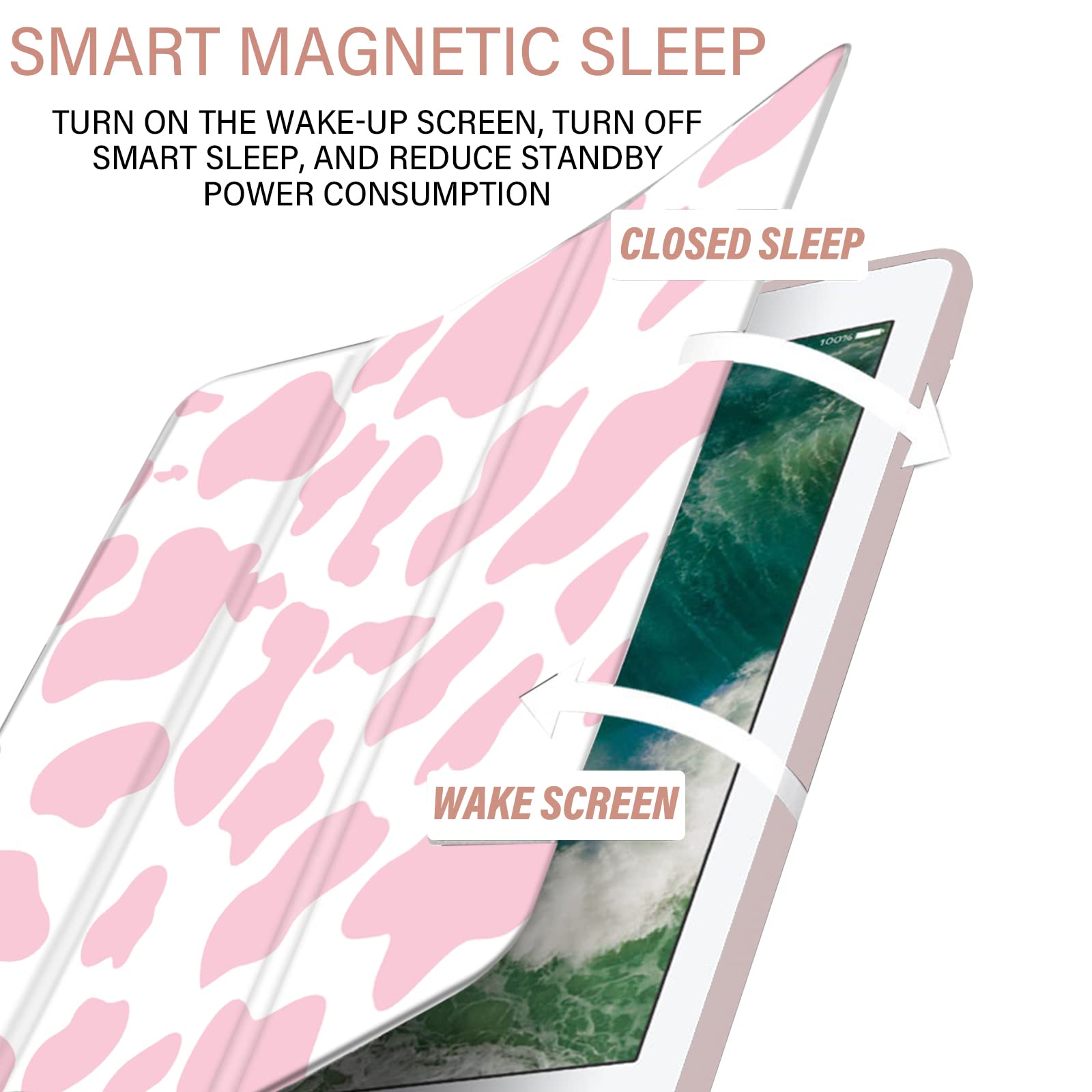 Premium iPad Case Compatible with iPad 6th/5th Gen (2018/2017), iPad Air 2/Air 1, 9.7 Inch - Shockproof TPU Back with Pencil Holder & Auto Sleep/Wake Feature - Western Cow Print Design for School, Office & Travel Protection