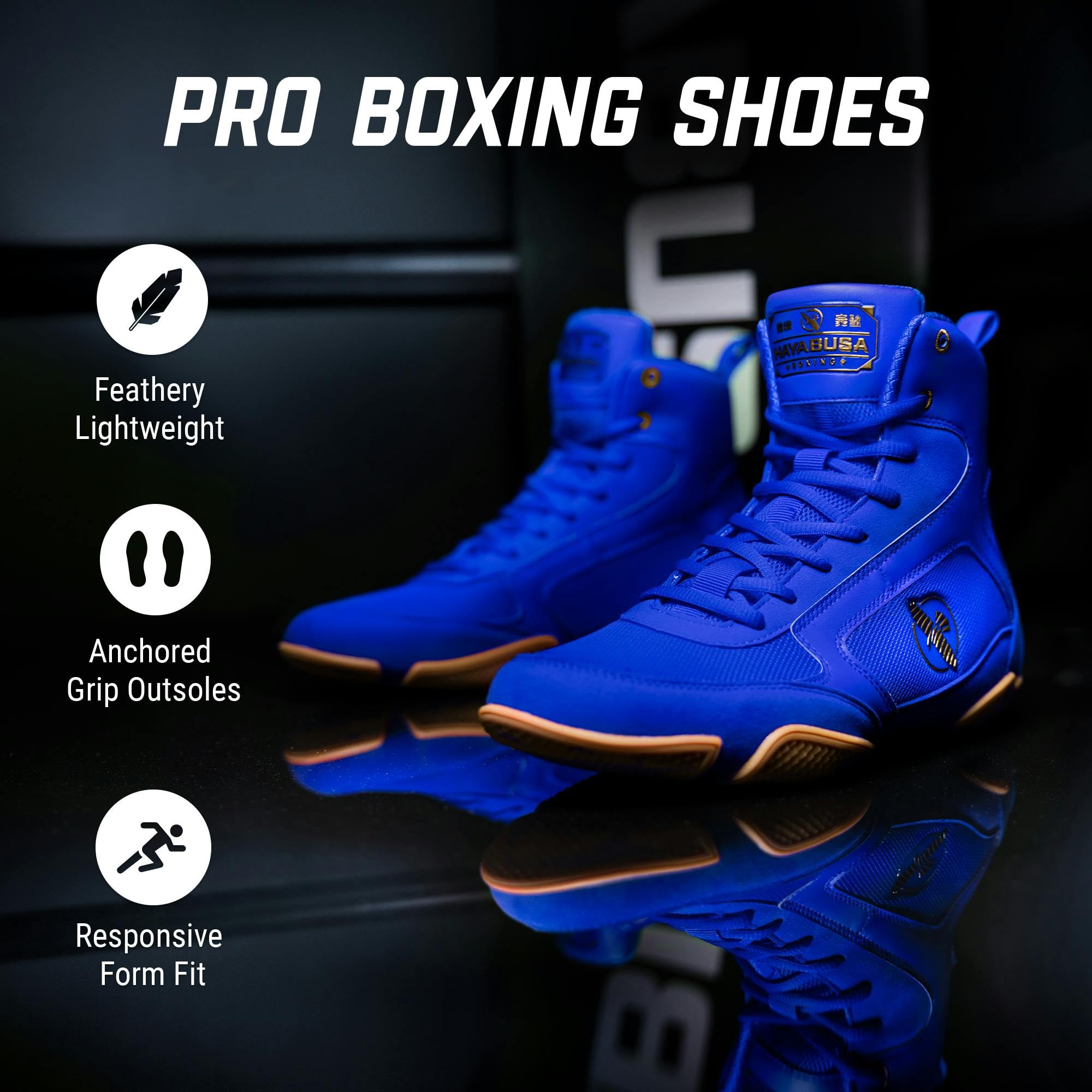 Hayabusa Pro Boxing Shoes for Men & Women - Lightweight & Breathable Training Footwear for Boxing, MMA & Kickboxing - Perfect for Gym, Sparring & Competition