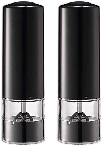 YLLLLY Electric Salt and Pepper Grinder Set - Adjustable Coarseness, Ceramic Rotor, Battery Powered (2 Pack) - Perfect for Kitchen Seasoning, Cooking, and Dining Table Use