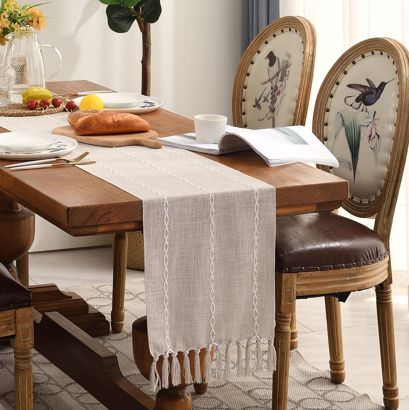 Wracra Rustic Linen Table Runner 36