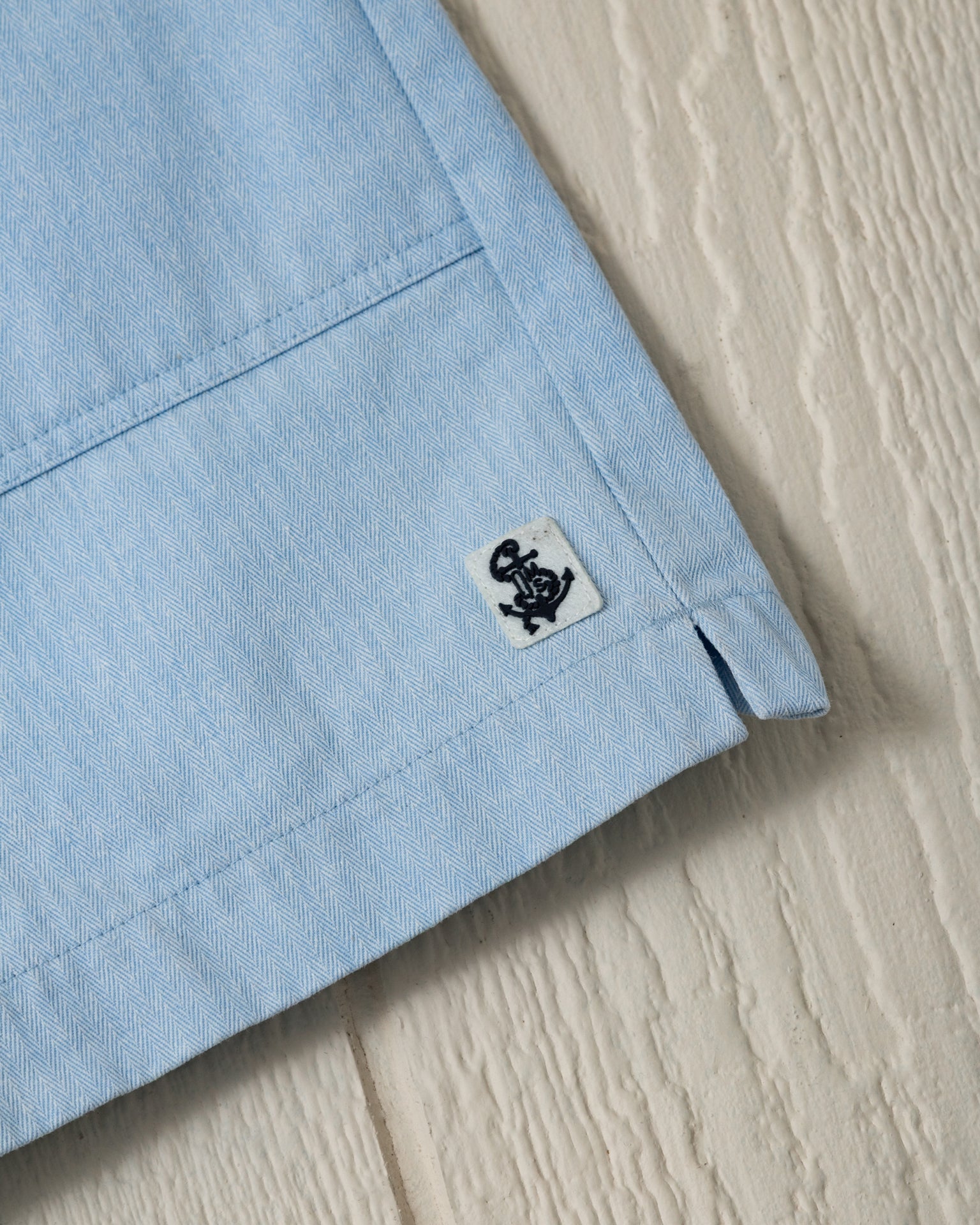 Ventura Shorts for Men - Coastal Blue Salt Washed Herringbone Fabric | Comfortable Casual Wear for Summer, Beach, and Outdoor Activities