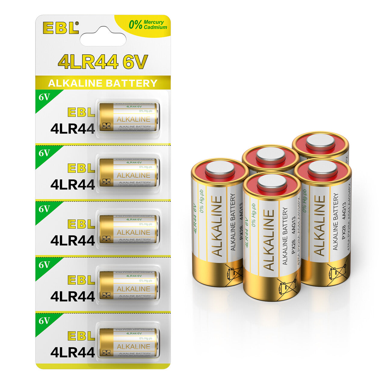 EBL 4LR44 6V Alkaline Batteries - 4 Pack Long Lasting Power for Dog Collars, Pet Training Devices & Electronic Gadgets - Ideal for Outdoor Activities & Emergency Use