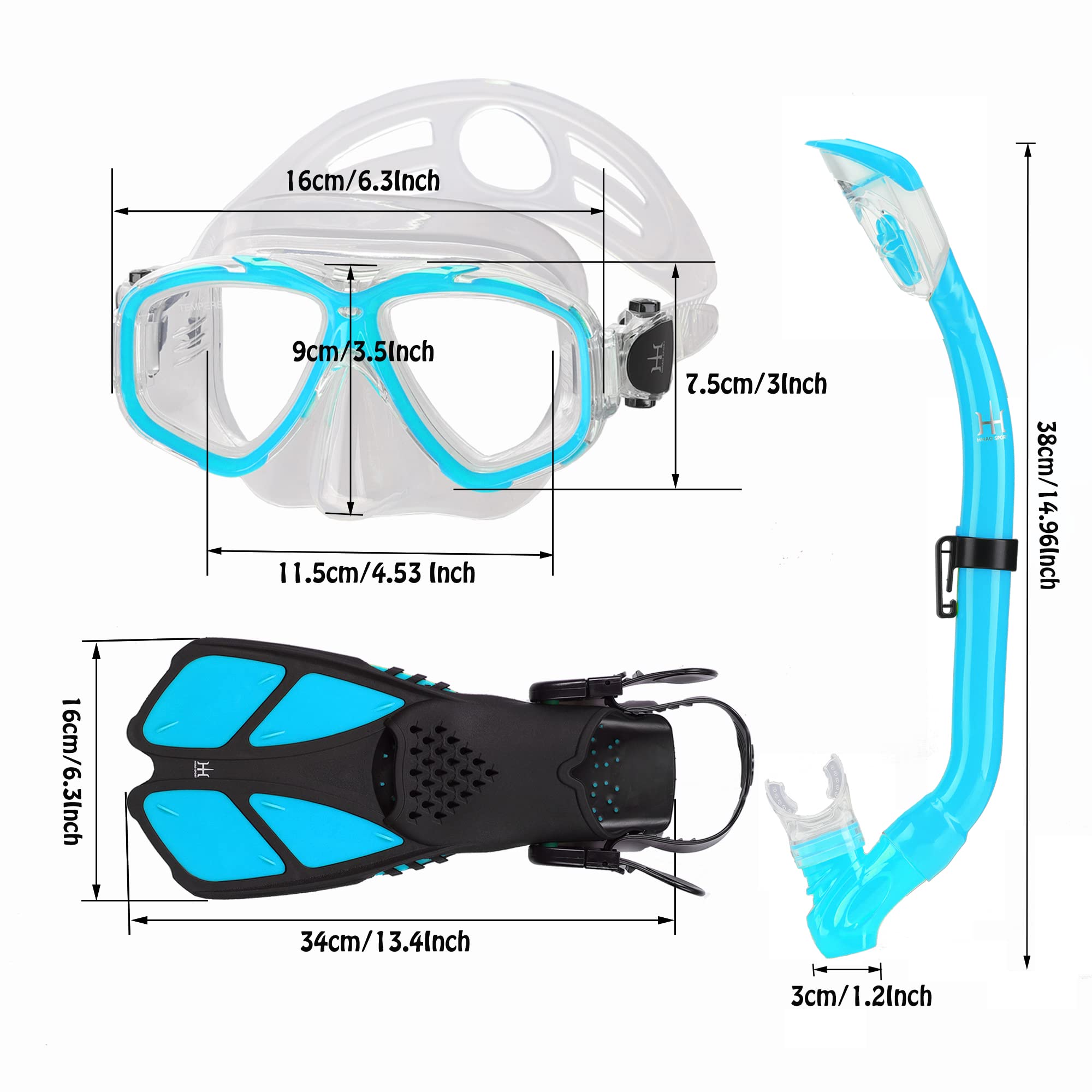 Kids Snorkel Set - Adjustable Diving Mask, Snorkel & Swim Fins with Anti-Fog Technology | Complete Snorkeling Gear for Children | Perfect for Pool, Beach & Ocean Adventures