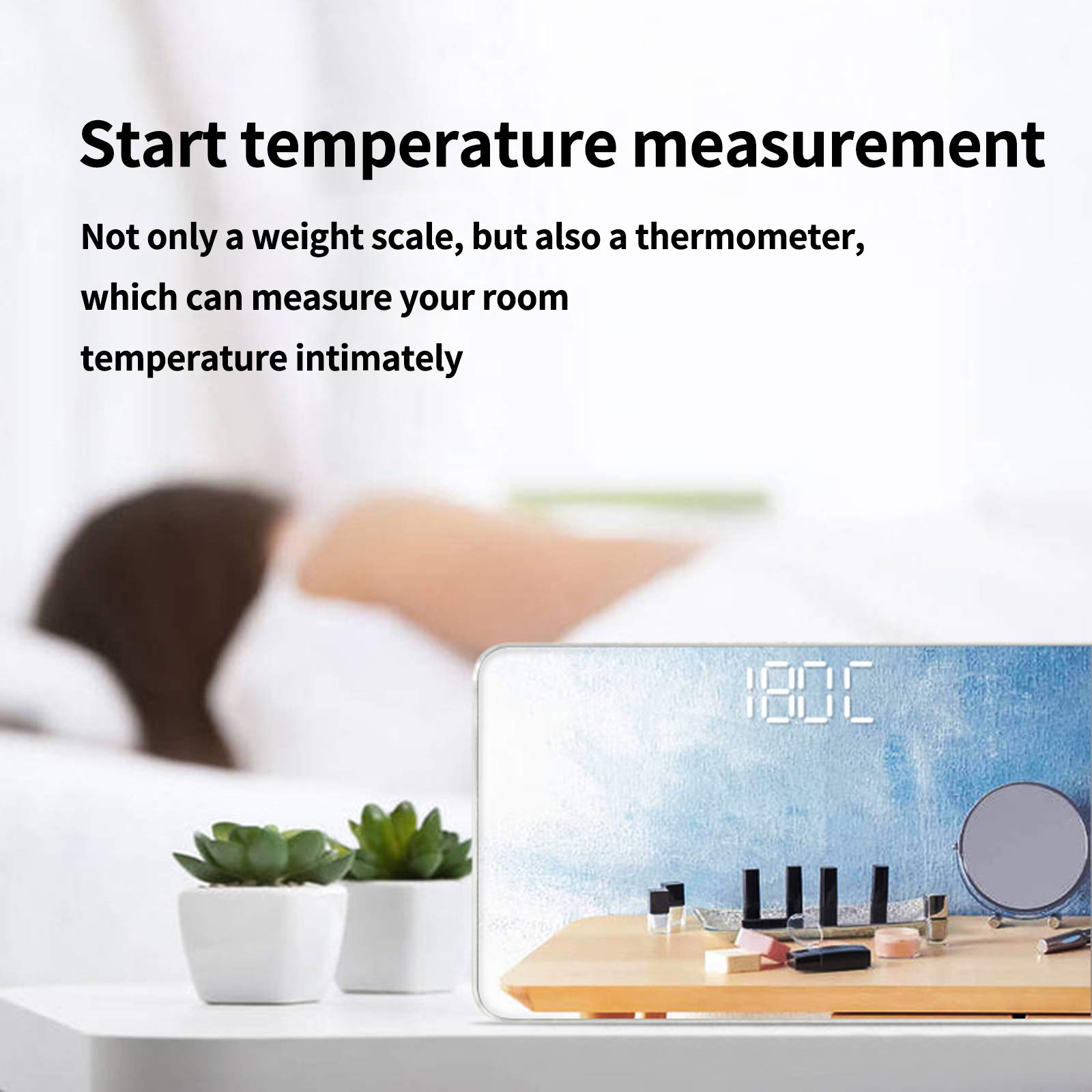 Venugopalan Digital Travel Scale - Portable Body Weight Scale with Bathroom Mirror & Tape Measure | Mini Electronic Health Monitor for Home, Gym & Travel | Includes Battery