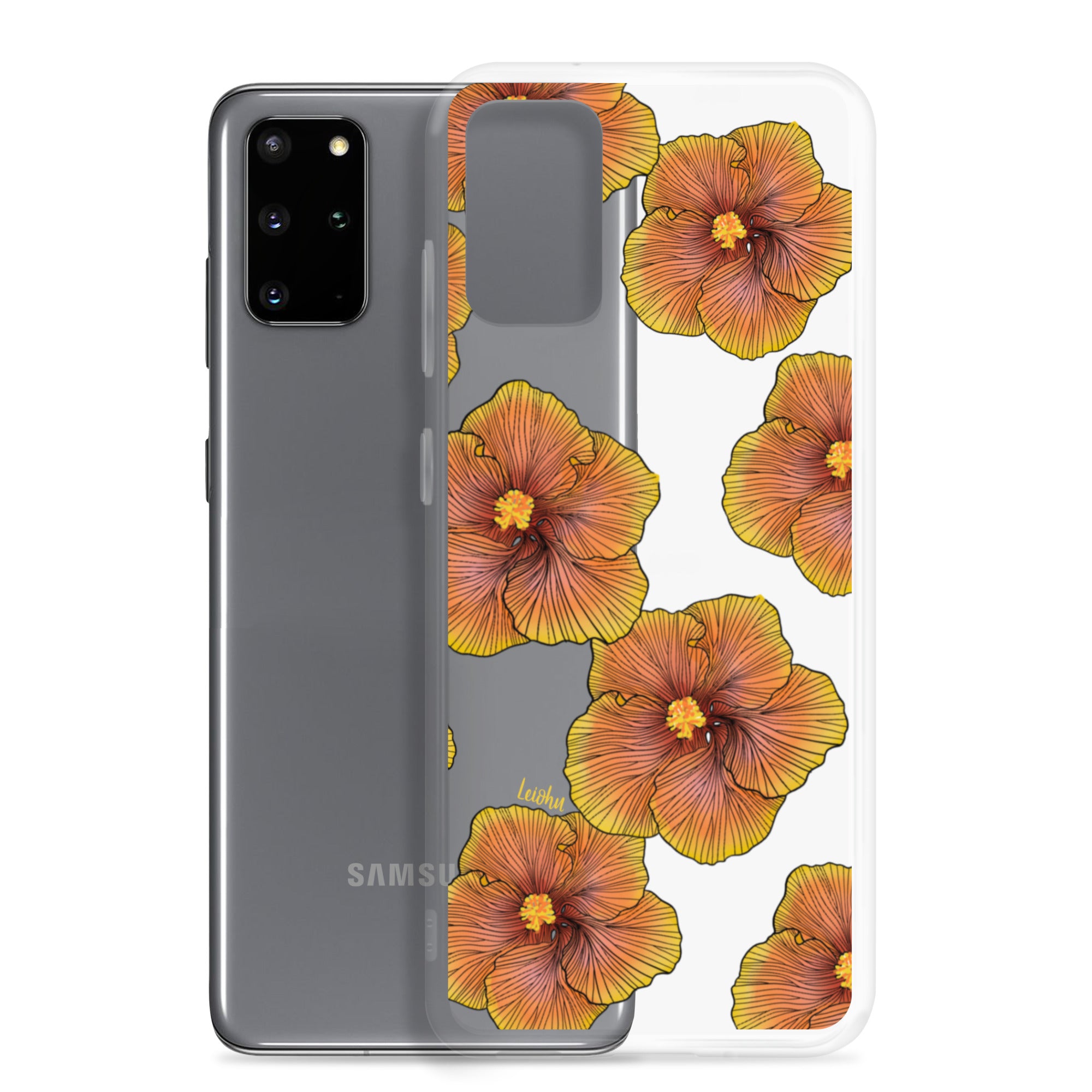 Sunrise Hibiscus Clear Phone Case for Samsung Galaxy - Slim Protective Cover for Everyday Use & Style