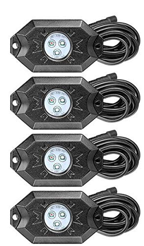 4-Piece 2 Inch LED Rock Lights for Off-Road Vehicles - White Underbody Wheel Lighting Pods for Crawling, Fender & Dome Illumination - Perfect for Night Off-Roading, Trail Adventures & Truck Customization