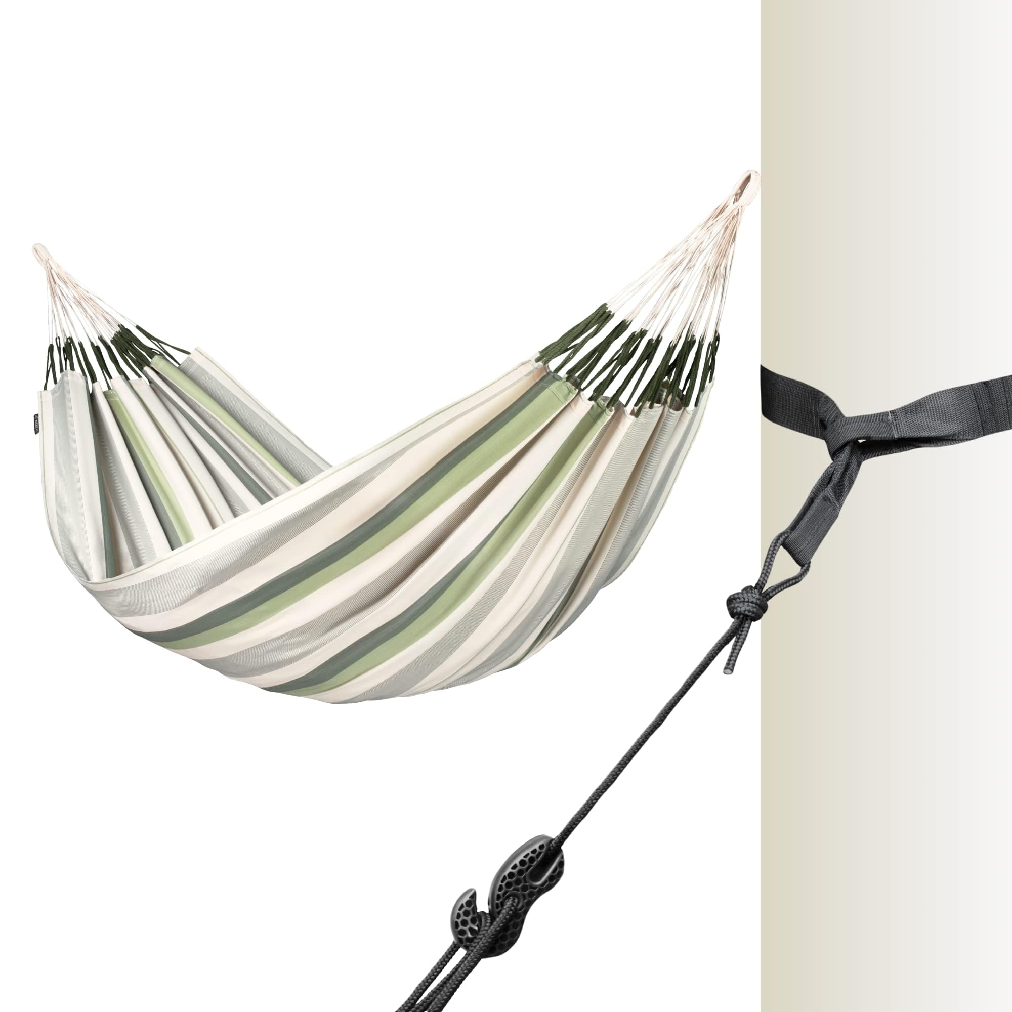 La Siesta® Large Double Brisa Classic Hammock with Tree Mount Kit - Weather Resistant Cedar Hammock for Indoor & Outdoor Use - Perfect for Backyard Relaxation, Camping, and Porch Swinging