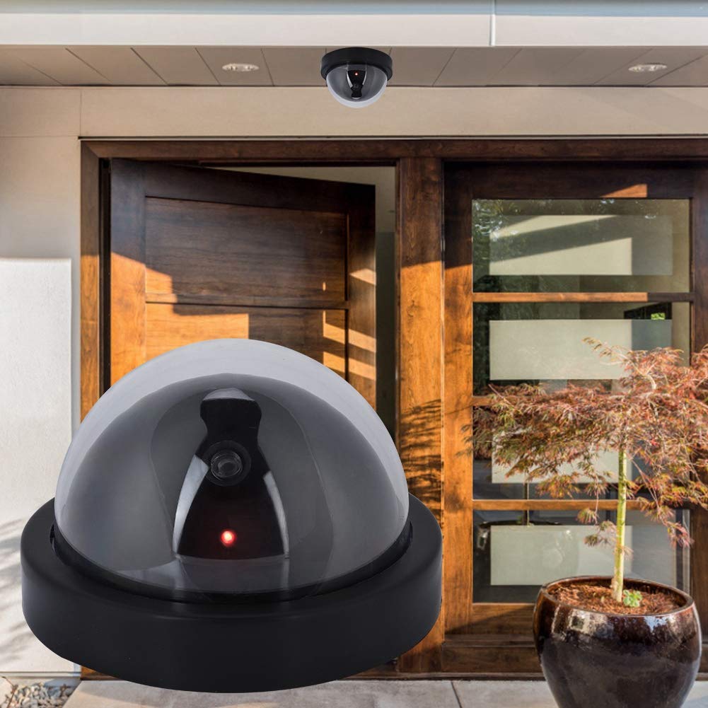 Alvinlite Fake Security Camera with Red LED Light - Indoor/Outdoor Dummy Surveillance CCTV Decoy for Home & Business - Ideal for Deterring Burglars & Enhancing Safety