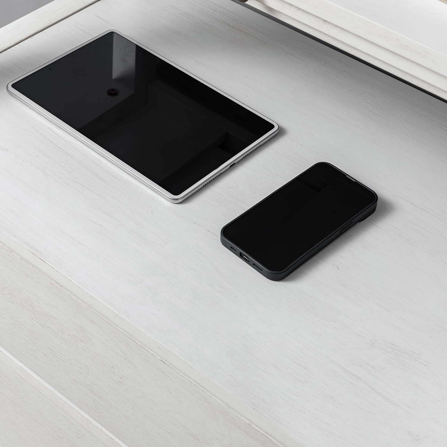 Grace 2-Drawer Nightstand with USB Charging Ports & Power Outlets - Modern Bedside Table for Bedroom, Living Room & Office Use