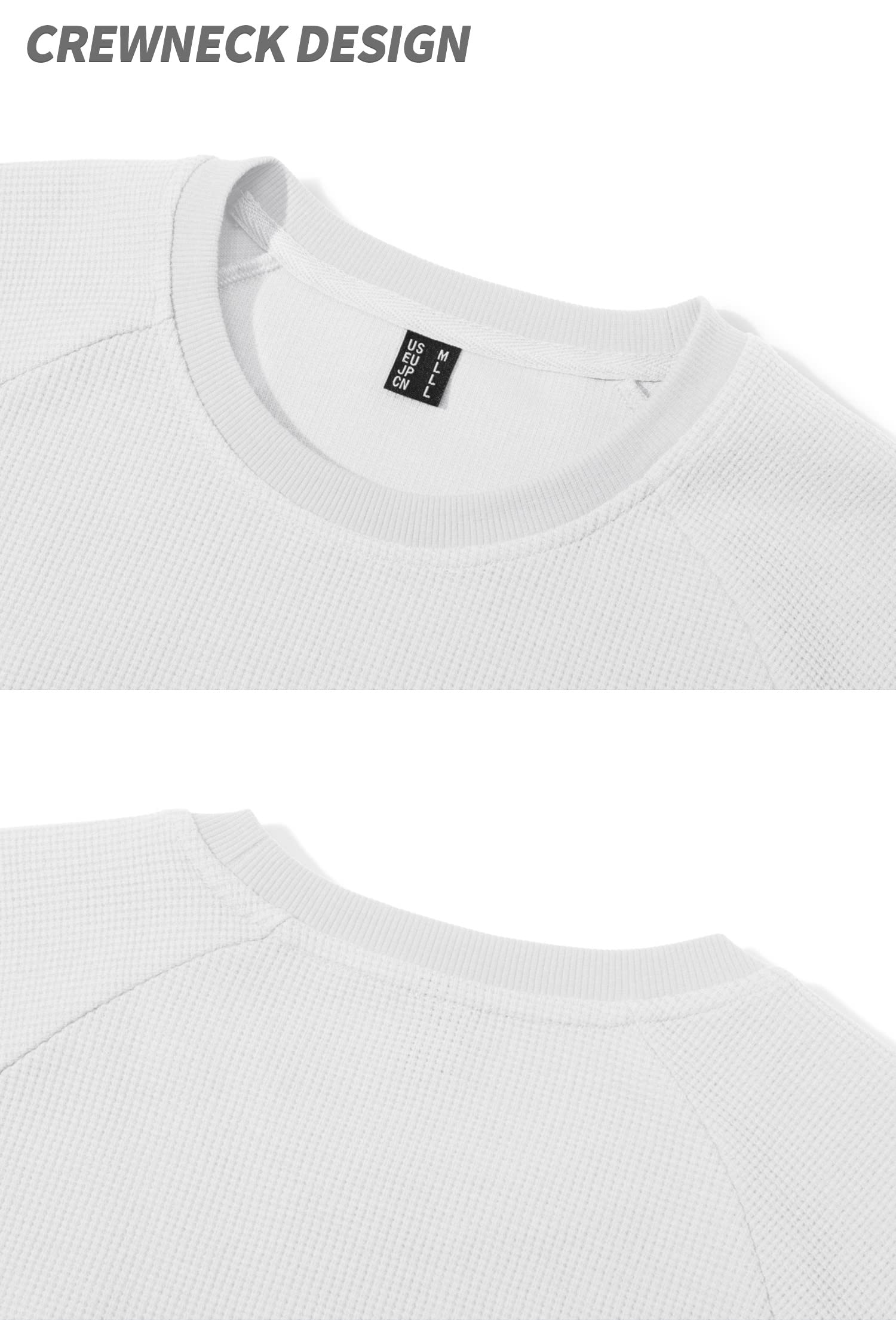 TACVASEN Men's Waffle Knit Crewneck Sweatshirt - Lightweight Long Sleeve Pullover for Casual Wear | Perfect for Outdoor Activities, Lounge & Everyday Comfort