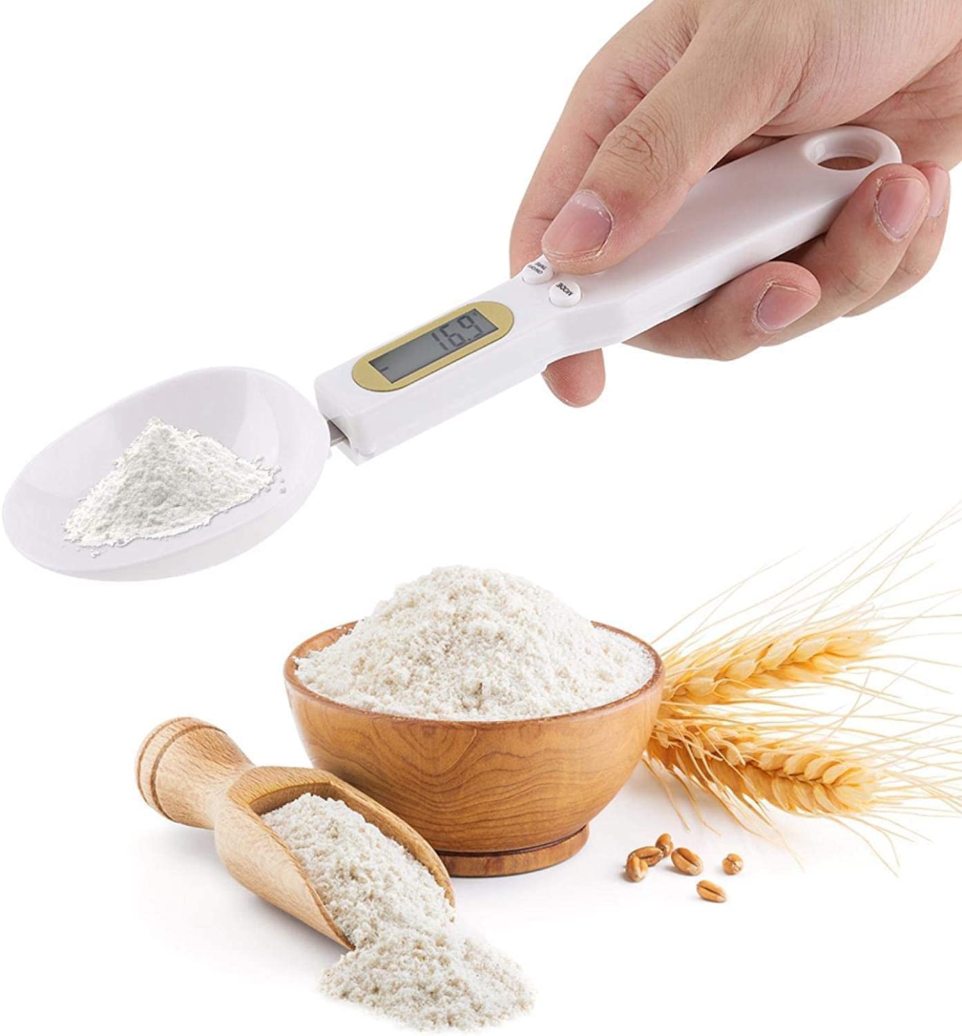 CUZWAVE Digital Kitchen Spoon Scale - 1.1lb/500g/0.1g Precision LCD Display for Measuring Cooking Ingredients | Perfect for Baking, Meal Prep & Portion Control