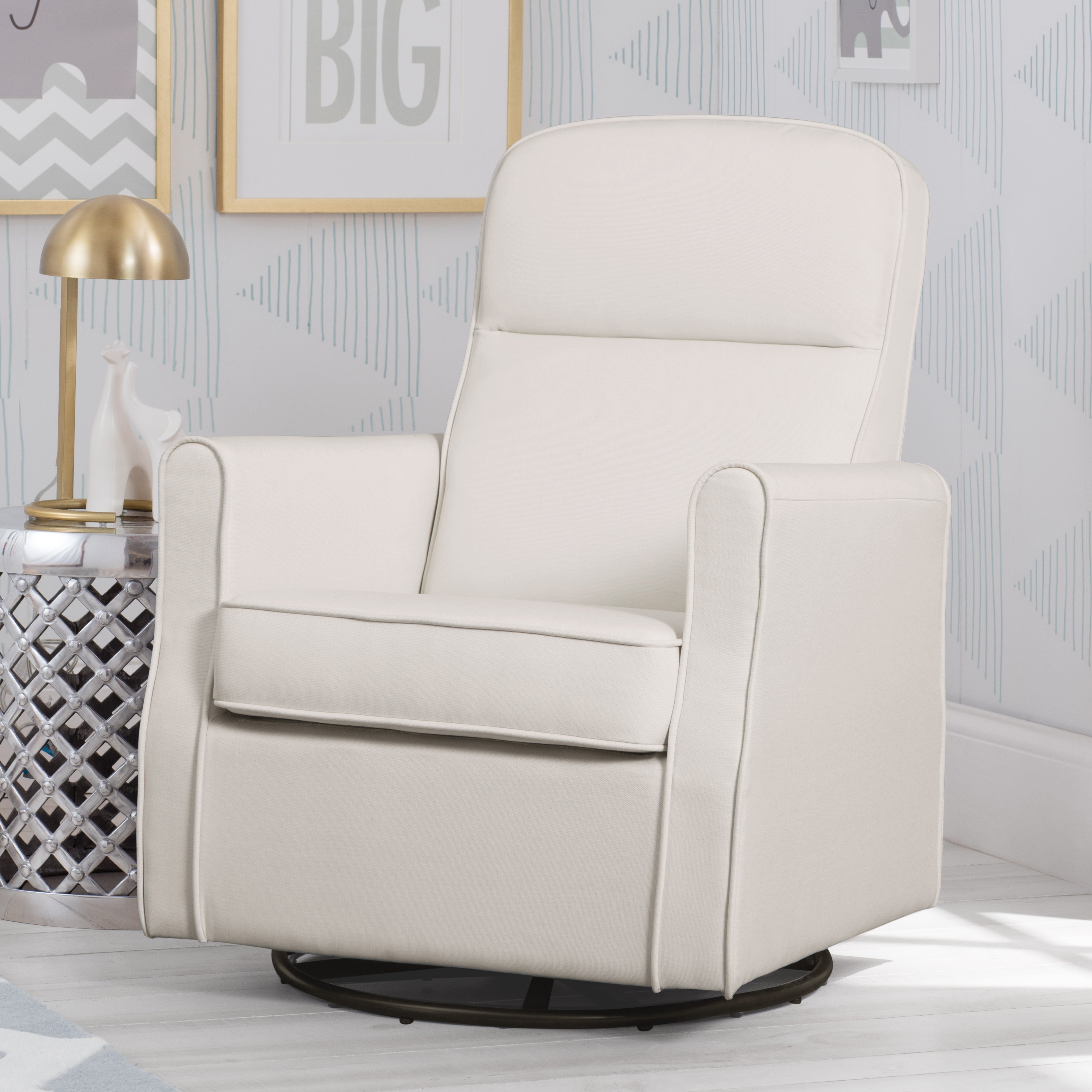Blair Slim Nursery Glider Swivel Rocker Chair - Modern Comfort for Breastfeeding & Baby Bonding - Perfect for Nurseries, Bedrooms & Relaxation Spaces