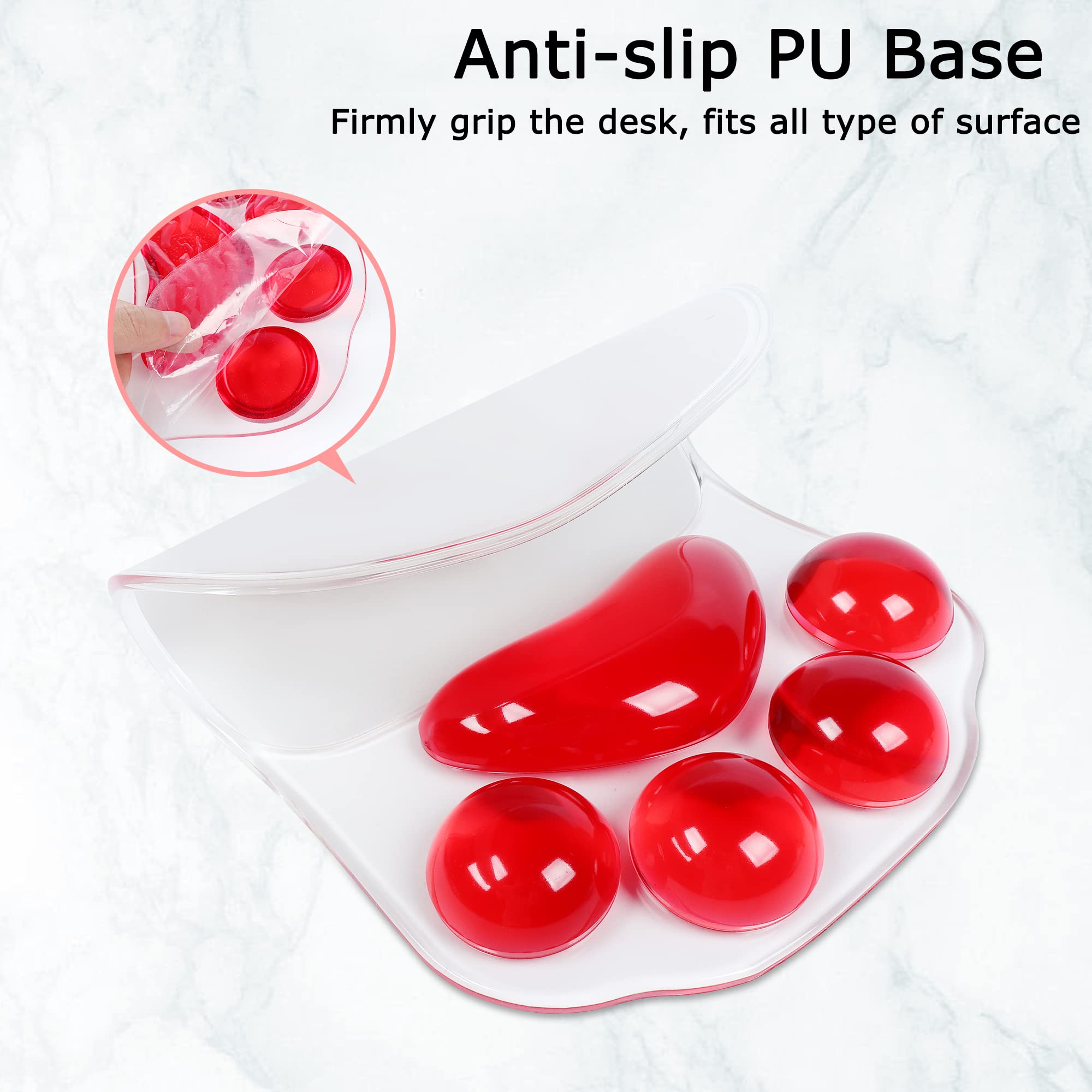 Cute Small Cat Claw Wrist Rest Mouse Pad - Silicone Gel Crystal Transparent Comfort Soft Ergonomic Desk Wrist Support - Anti-Slip Mouse Mat for Home Office Gaming (Perfect for Work, Study & PC Gaming Sessions)
