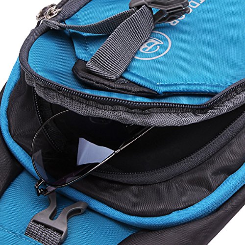 Waterproof Sport Chest Pouch Bag - Blue Crossbody Sling Pack for Running, Hiking, Travel & Outdoor Activities