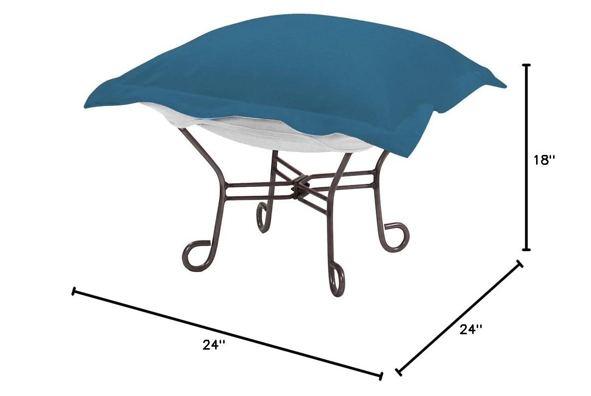 Howard Elliott Scroll Puff Rocker Seating Chair with Removable Cover - Titanium Frame Butterfly Chair for Patio, Camping, Indoor & Outdoor Use - Comfortable Multipurpose Furniture for Home, Garden, and Backyard Relaxation (Sterling Charcoal)