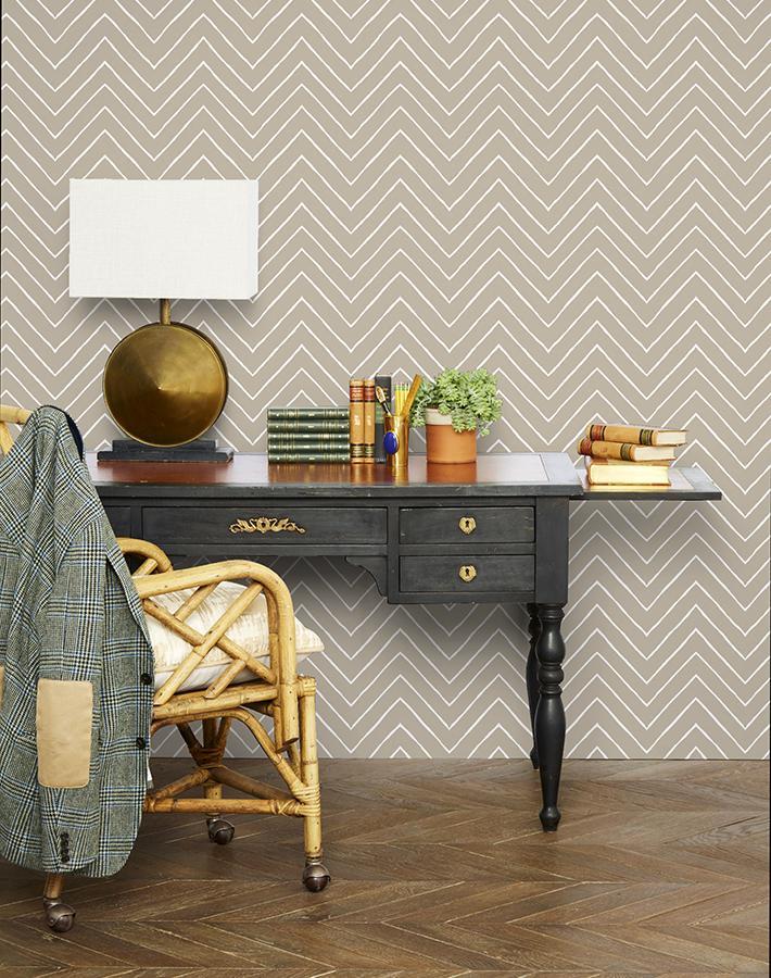 Frances Chevron Wallpaper by Wallshoppe - Modern Geometric Peel & Stick Wallpaper for Bedroom, Living Room, and Nursery Decor