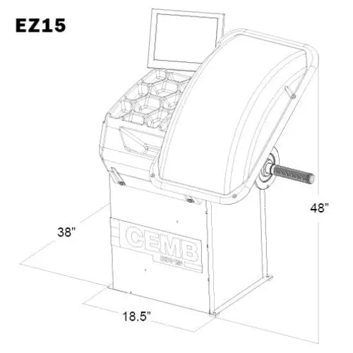 Cemb EZ15 3D Wheel Balancer with Touch Screen - Space Saving Design for Auto Shops & Tire Stores (Perfect for Vehicle Alignment & Tire Balancing)