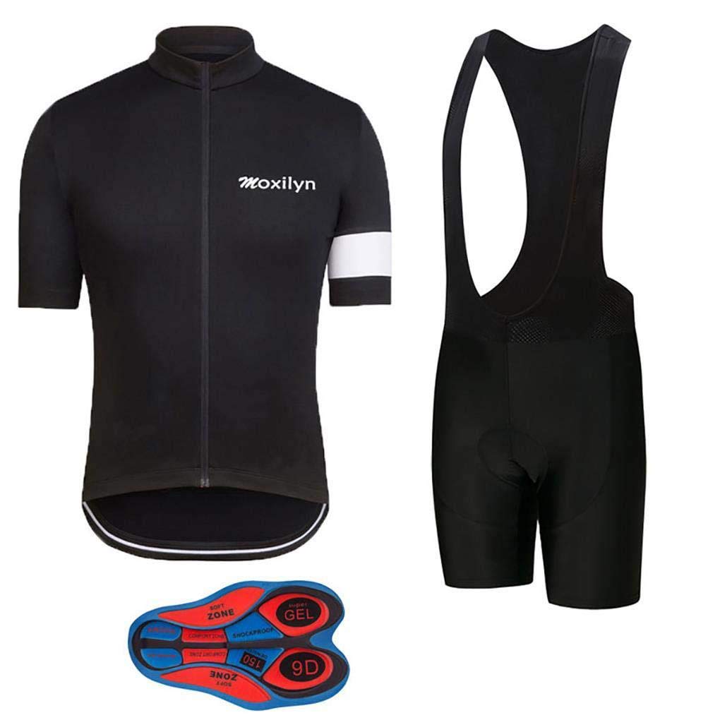 Men's Cycling Jersey & Bib Shorts Set - Quick-Dry, Full Zipper Road Bike Clothing Kit for Comfortable Riding | Perfect for Road Cycling, Training & Outdoor Sports