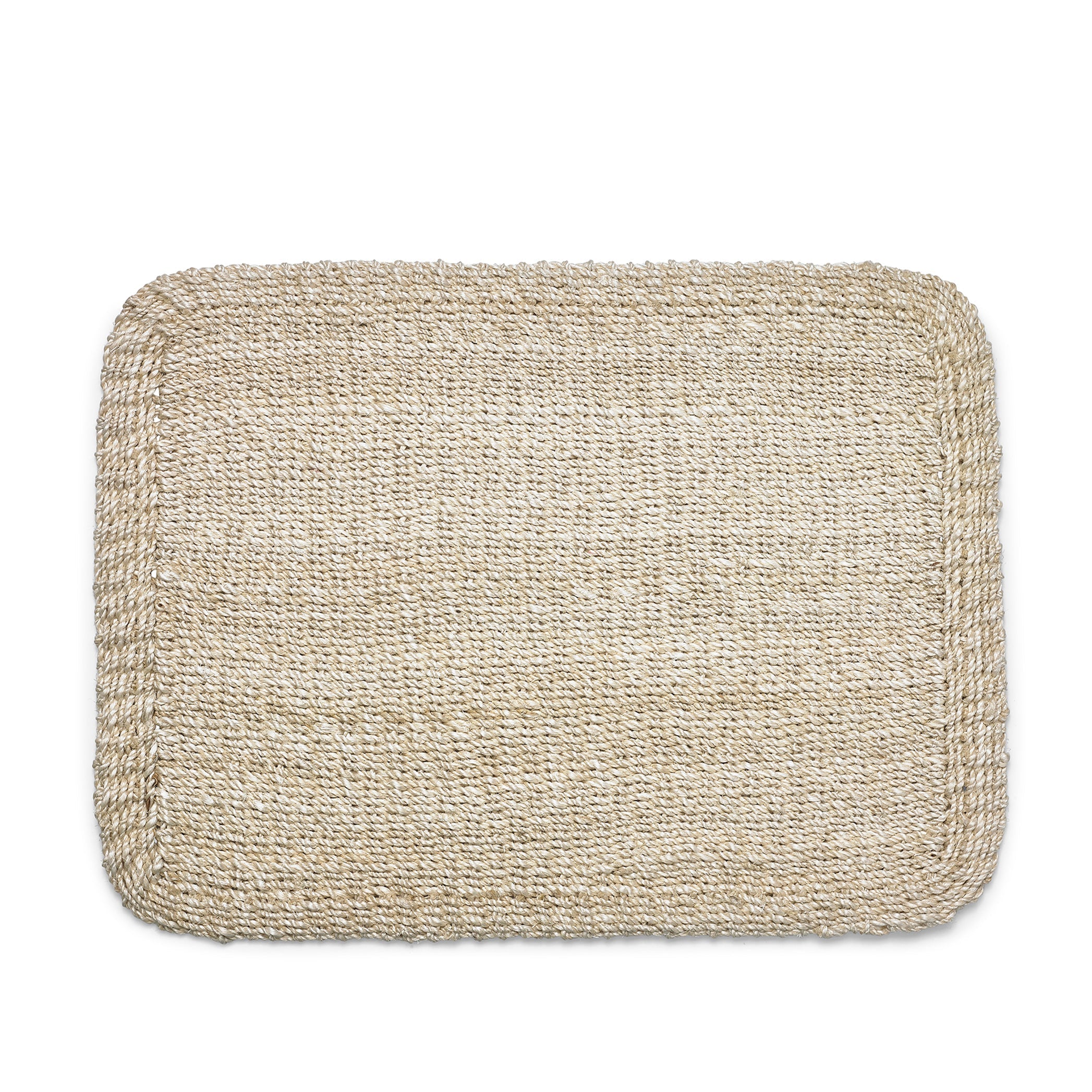 Premium Abaca Woven Rectangular Placemat Set - Natural Cream Color - Eco-Friendly Table Decor for Dining Room, Kitchen & Outdoor Entertaining