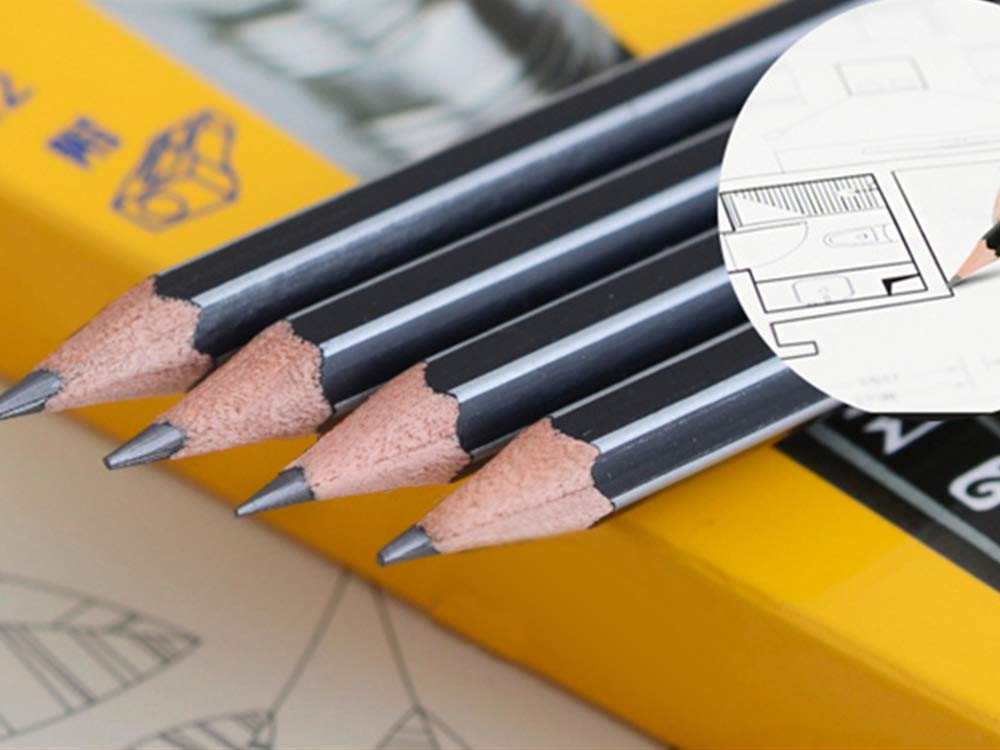 BXT 12-Pack Professional HB Drawing Pencils for Artists - Premium Wood Sketch Pencils Set for Sketching, Shading & Art Projects - Perfect for Beginners, Students & Professional Artists