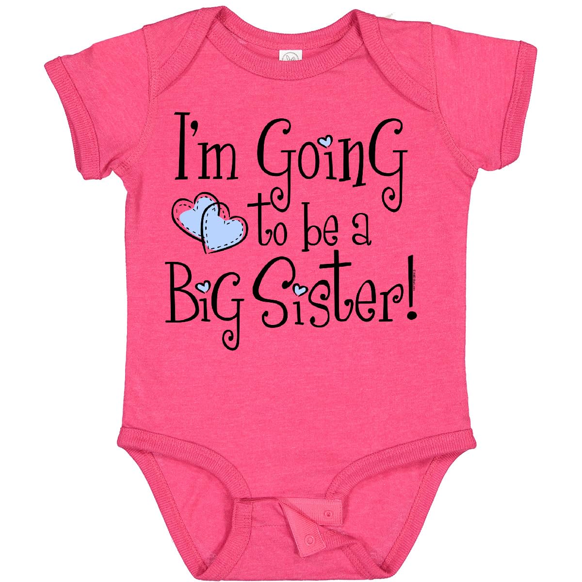 Inktastic Heart New Big Sister Baby Bodysuit - Cute & Comfortable Infant Onesie for Newborn Siblings - Perfect for Announcements, Photo Shoots & Family Celebrations