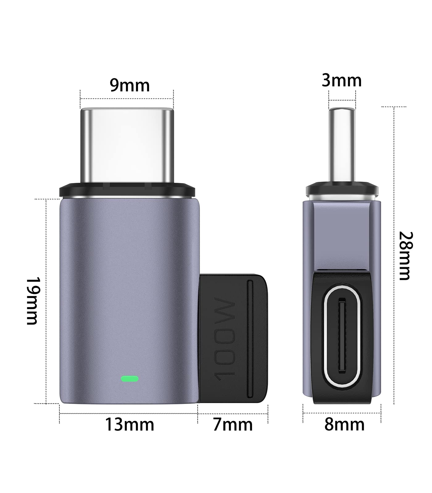 100W USB C Magnetic Adapter [2-Pack] - USB C to USB C Fast Charging Cable with 20V/5A Power Delivery, Compatible with MacBook Pro/Air, iPad, iPhone & Thunderbolt 3 Devices - Perfect for Travel, Office & Home Charging