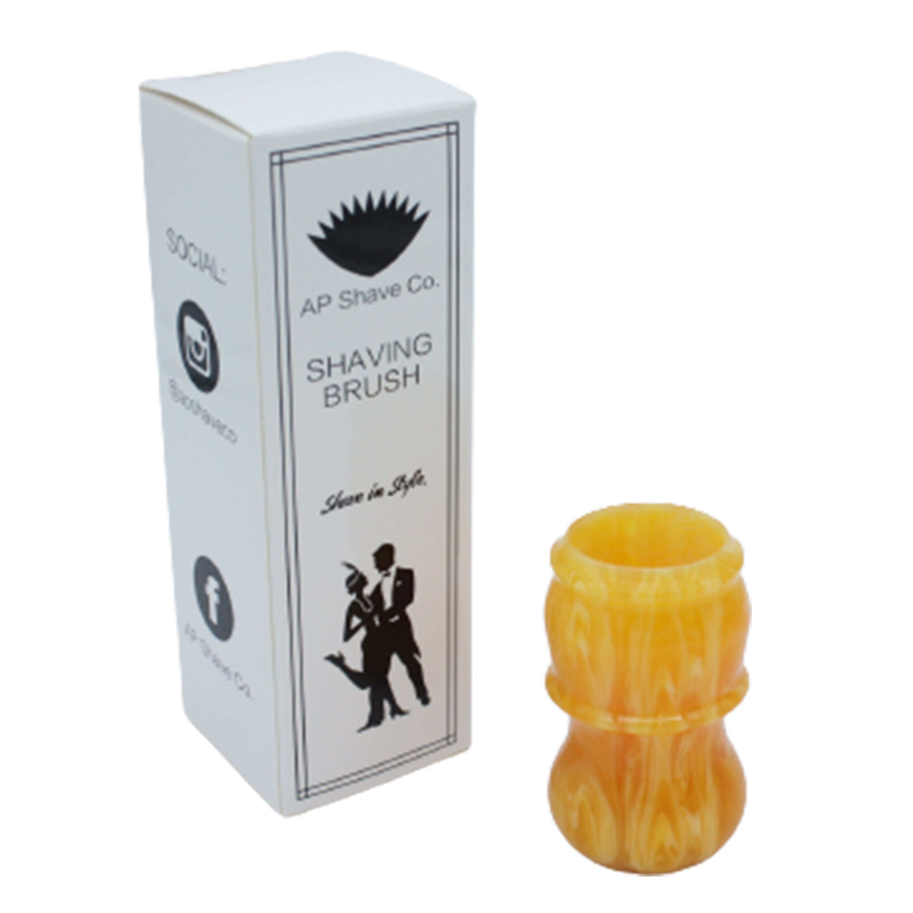 Premium Amber Handmade Shaving Brush Handle - Fits 24mm & 26mm Knots - Perfect for Wet Shaving & Grooming Gifts for Men