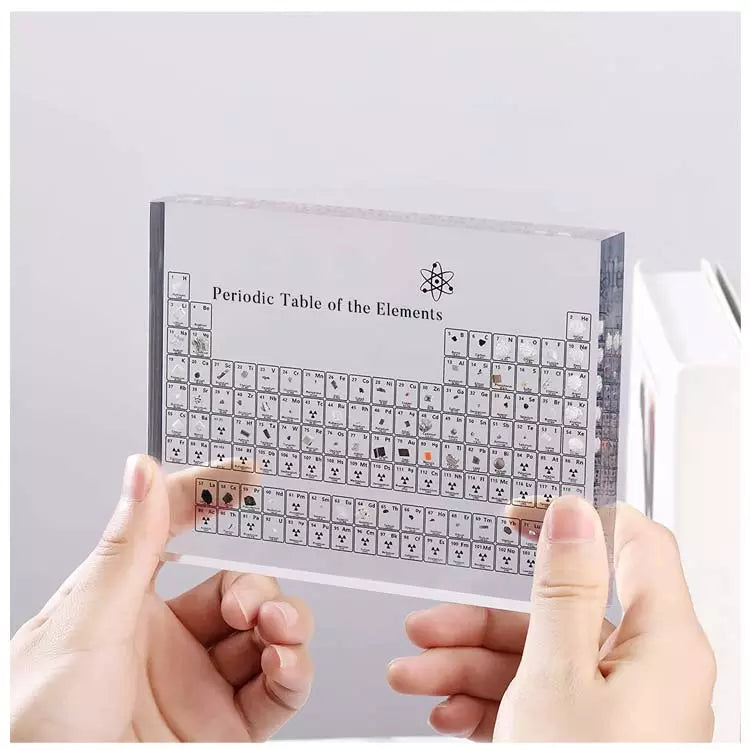 Acrylic Periodic Table with Real Elements - Educational Science Display for Classroom, Lab & Home Decor | Perfect Gift for Chemistry Students & Teachers