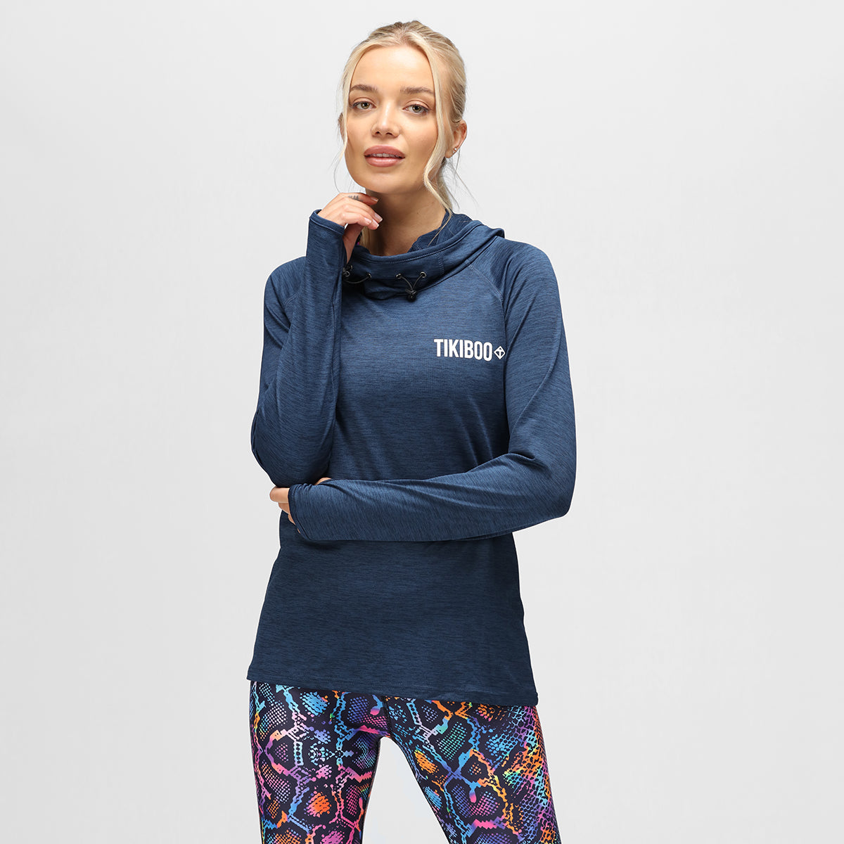 Navy Cowl Neck Hoodie for Women - Soft & Cozy Pullover Sweatshirt - Casual Winter Fashion - Perfect for Layering, Lounging & Outdoor Activities