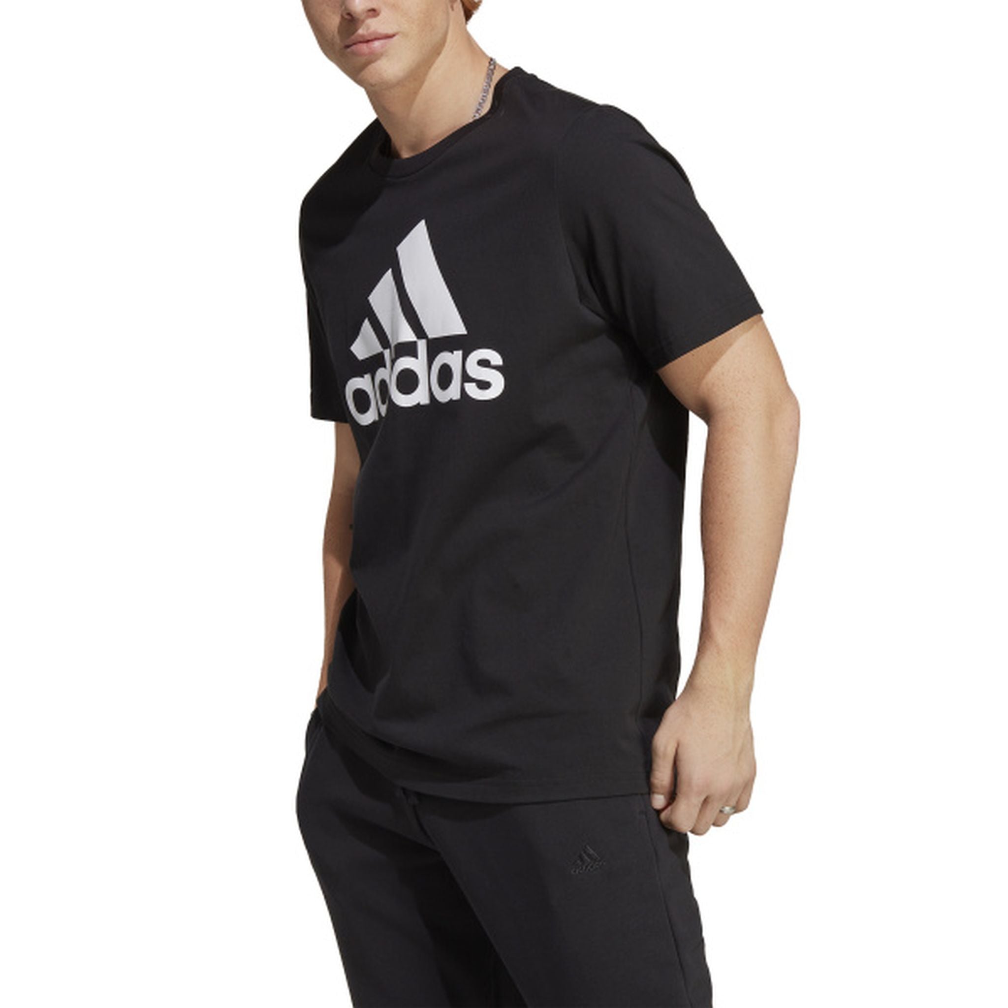 Adidas Men's Big Logo Essential T-Shirt - Comfortable Casual Cotton Tee for Everyday Wear, Gym, and Street Style