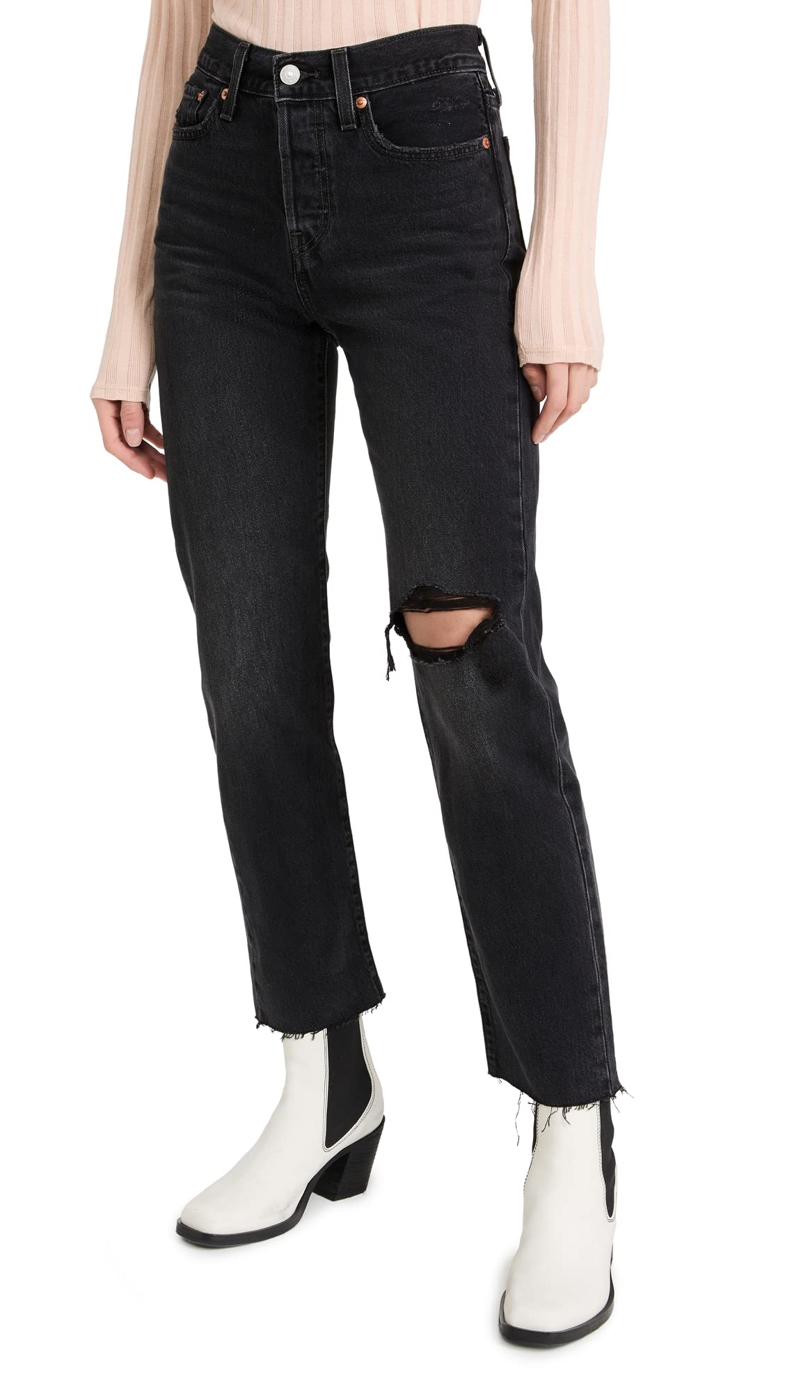 Levi's Women's Premium Wedgie Straight Jeans - High Waist Slim Fit Denim Pants for Casual Wear & Everyday Style