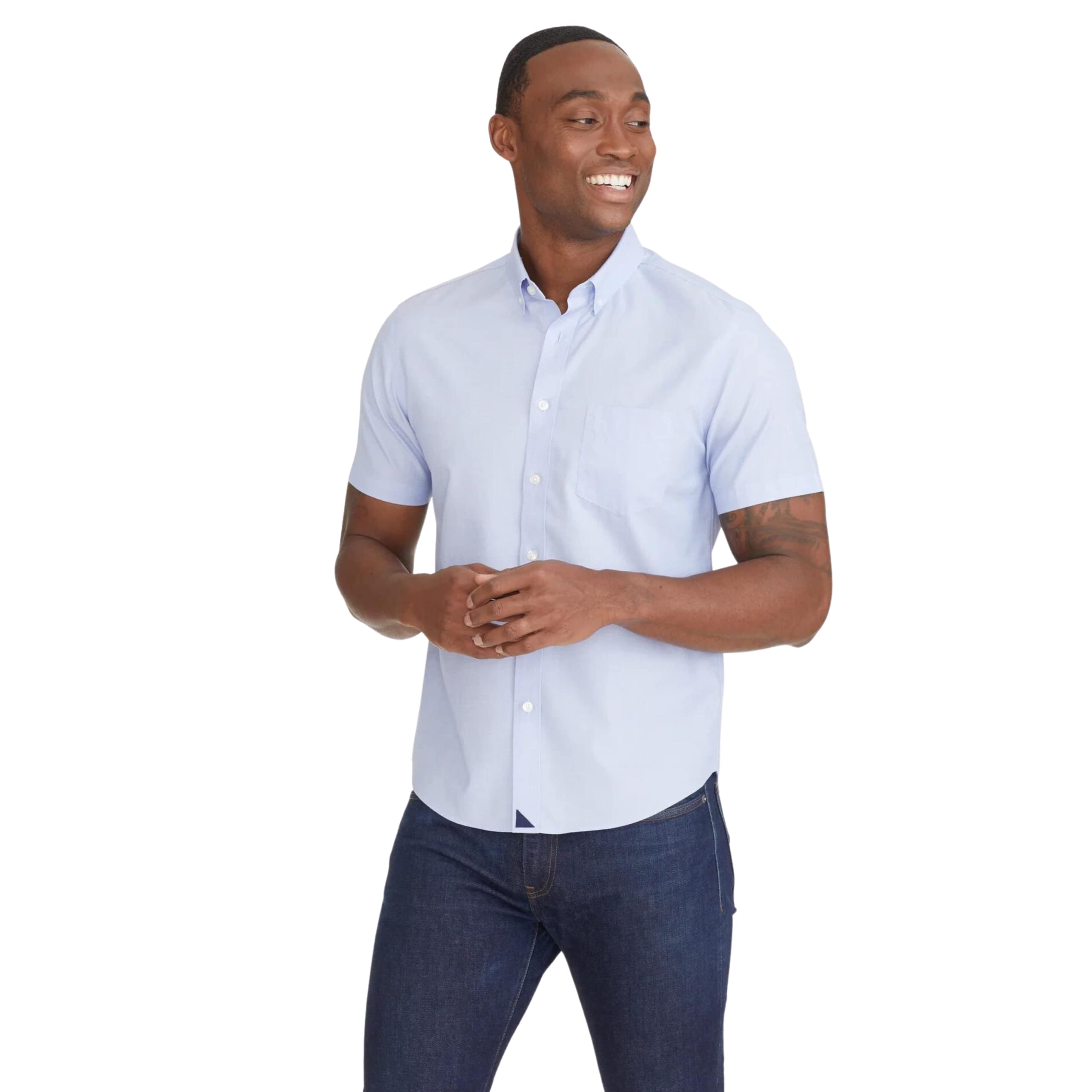 UNTUCKit Hillstowe Wrinkle Free Men's Short Sleeve Casual Shirt - Perfect for Office, Travel & Everyday Wear