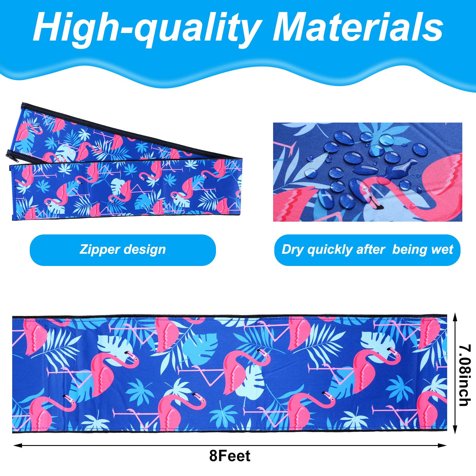 Slip-Resistant Pool Handrail Cover - 8 ft Blue Swimming Pool Hand Rail Grip for Safety & Stability | Perfect for Inground & Above Ground Pools, Spas, and Water Therapy Areas