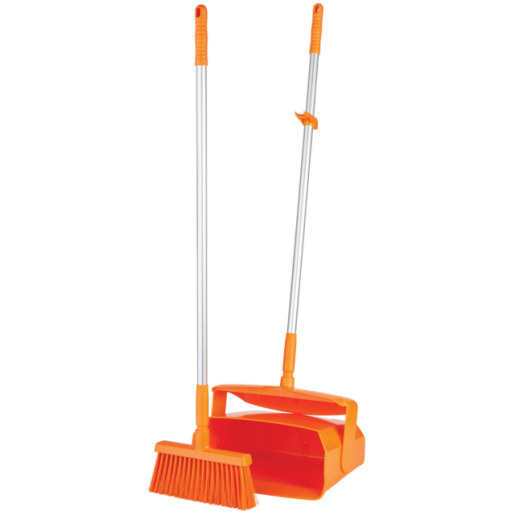 Sturdy Lobby Dustpan with Broom Set (1 Pack) - Ideal for Home, Office, and Commercial Cleaning