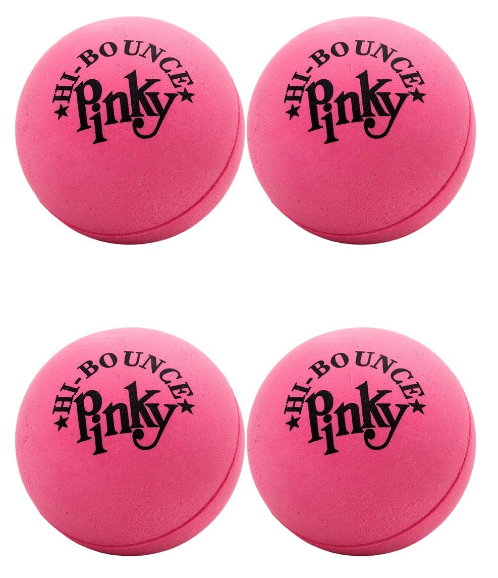JA-RU Super Bounce Pinky Ball (4 Pack) - High Bouncing Rubber Balls for Kids Outdoor Games, Indoor Play, Stress Relief & Massage Therapy - Perfect for Birthday Party Favors, Carnival Prizes & School Events - Fun for All Ages!
