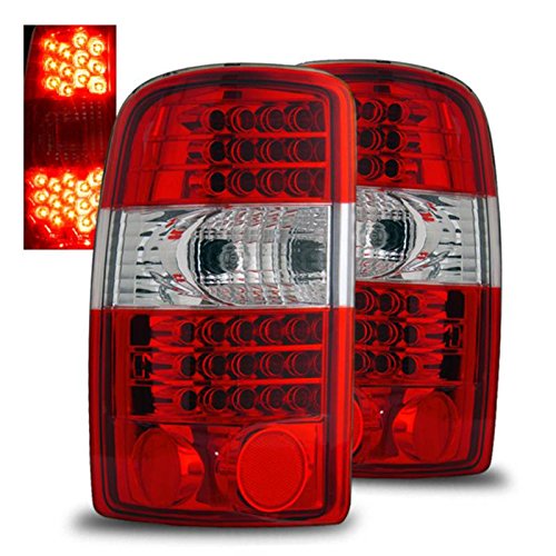 Red & Clear LED Tail Lights G2 Assembly Set for Chevrolet Tahoe/Suburban & GMC Denali - Left Driver & Right Passenger Side Replacement - Upgrade Your Truck's Style & Safety for Night Driving & Off-Road Adventures