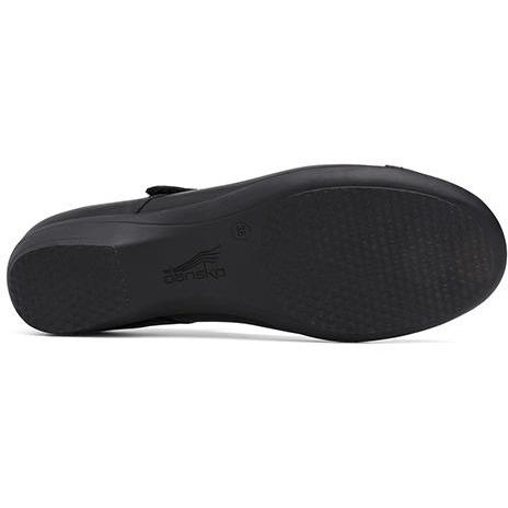 DANSKO FAWNA Black Milled Nappa Leather Clogs - Comfortable Slip-Resistant Shoes for Nurses, Chefs & Professionals | Perfect for Healthcare, Kitchen & Work Environments