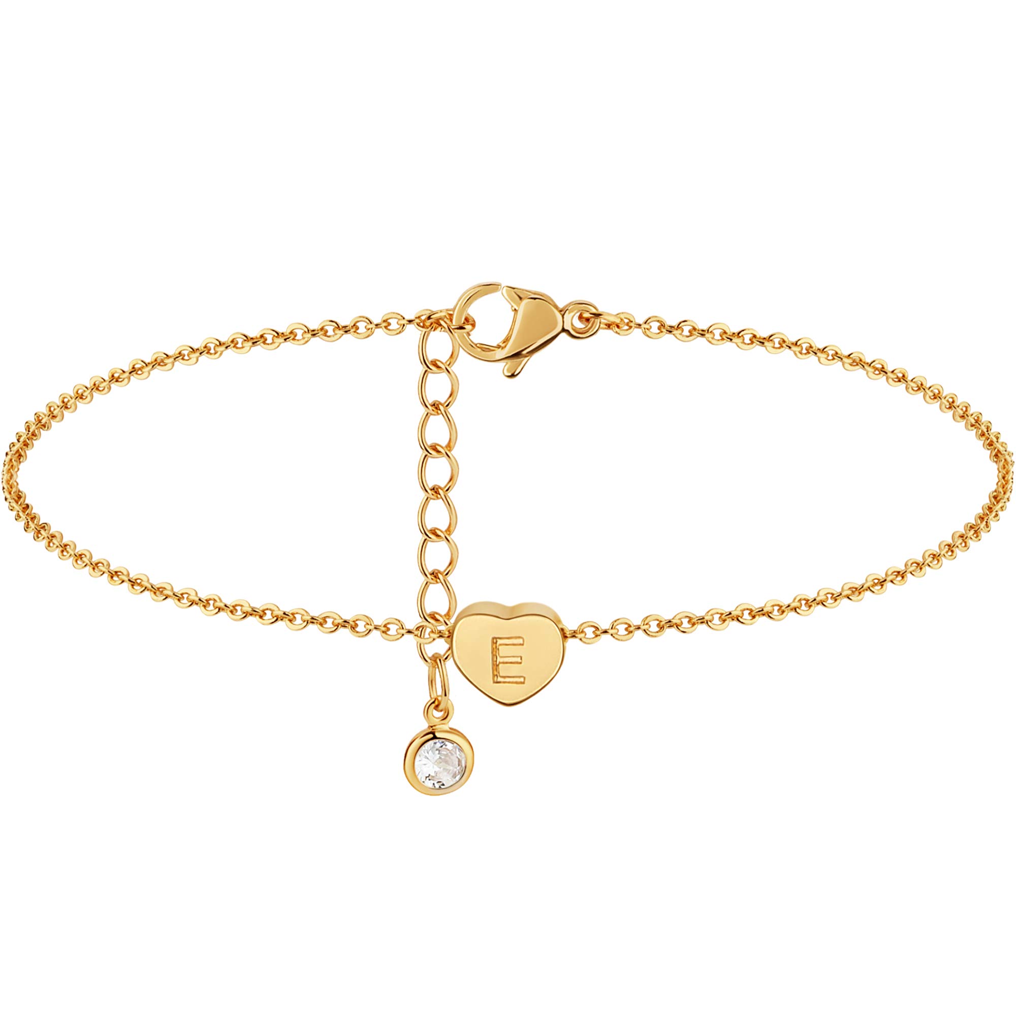 Personalized Heart Initial Anklet - Adjustable 14k Gold Plated Dainty Chain Anklet Bracelet for Women | Perfect for Summer, Beach, Gifts & Everyday Wear