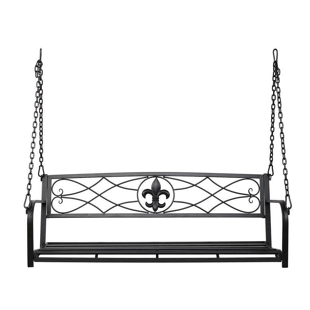 Folininis 52 Inch 2-Person Hanging Swing Chair - Outdoor Patio Bench with Stand, Garden Hammock Seat for Porch, Backyard & Balcony - Perfect for Relaxing, Reading & Lounging