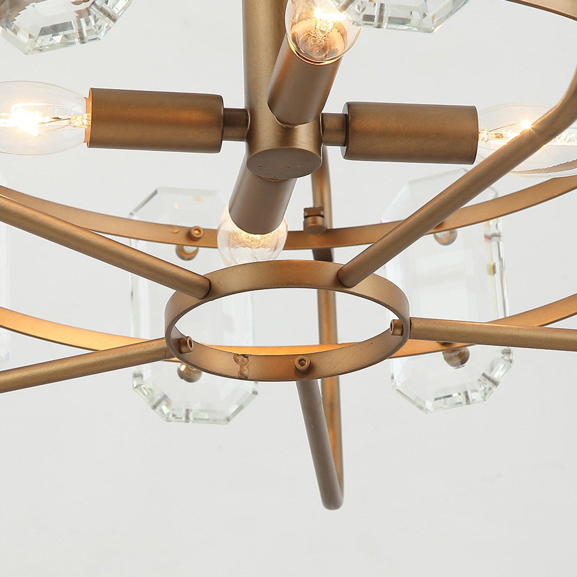 4-Light Modern Crystal Pendant Light Fixture - Gold or Black Finish - Perfect for Dining Room, Living Room, or Bedroom Ceiling Lighting