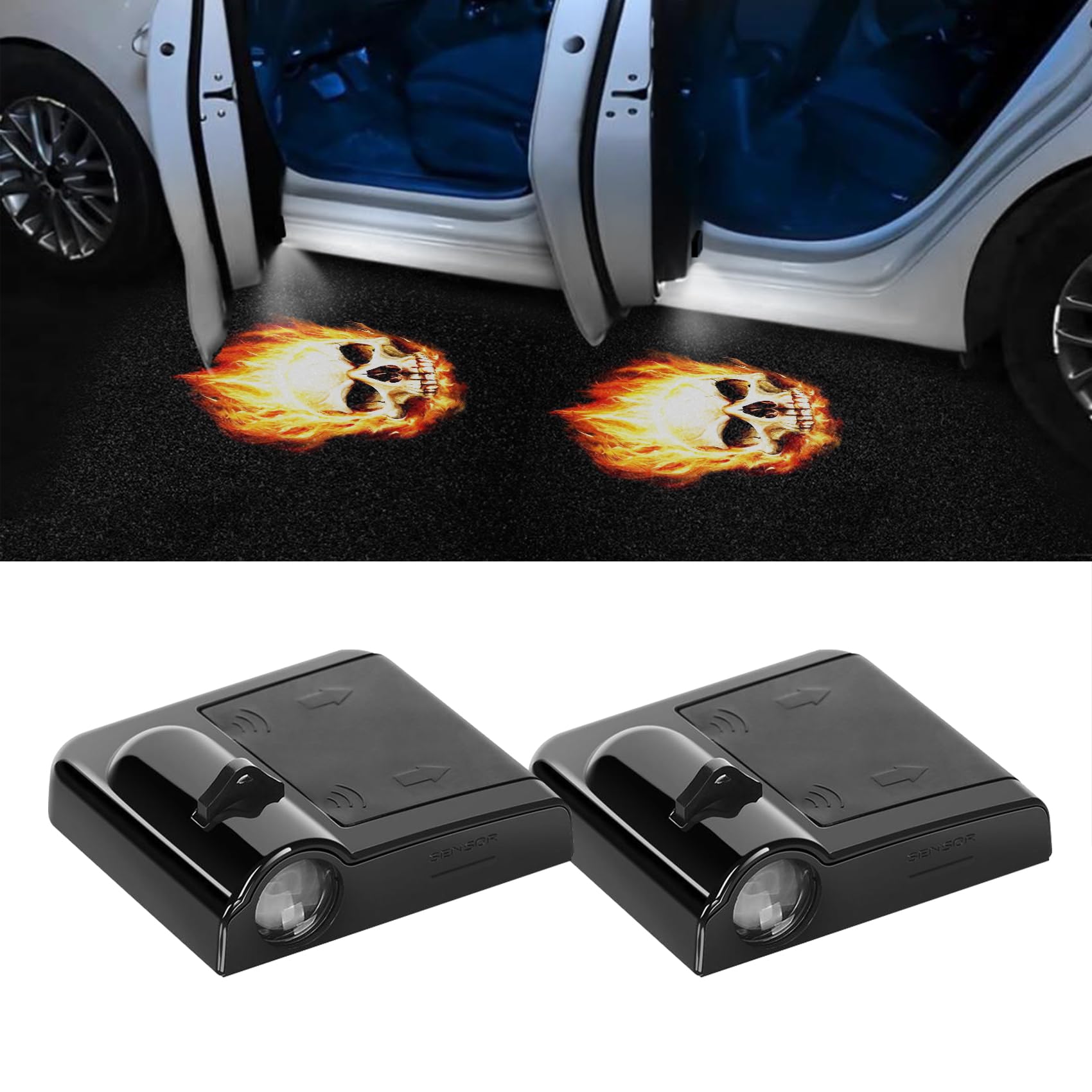 2PCS Wireless Car Door LED Logo Projector Lights - Universal Ghost Shadow Welcome Lights for Cars, Trucks & SUVs - Perfect for Nighttime Safety and Stylish Entrance