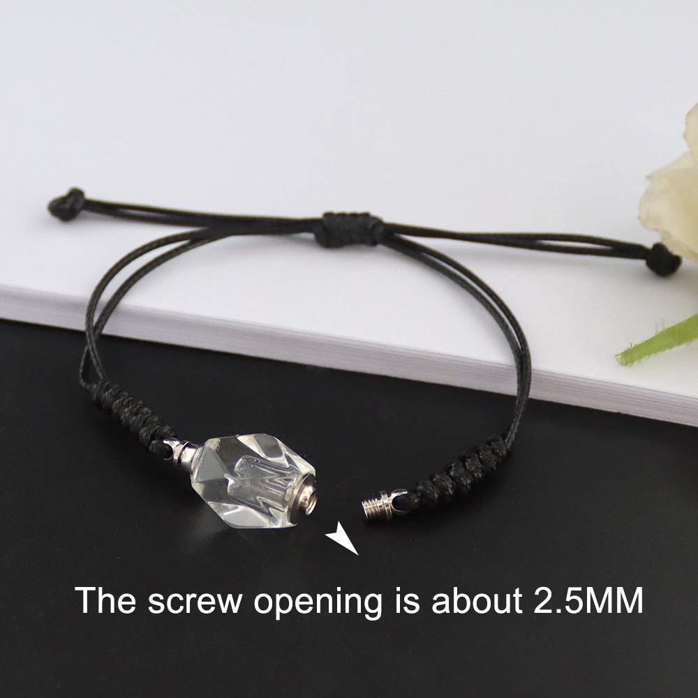 2PCS Crystal Vial Bracelets - Wishing Bracelets with Custom Name Engraving, Premade Woven Cotton Bracelet for Women - Perfect for Gifts, Friendship Day, Birthday & Special Occasions