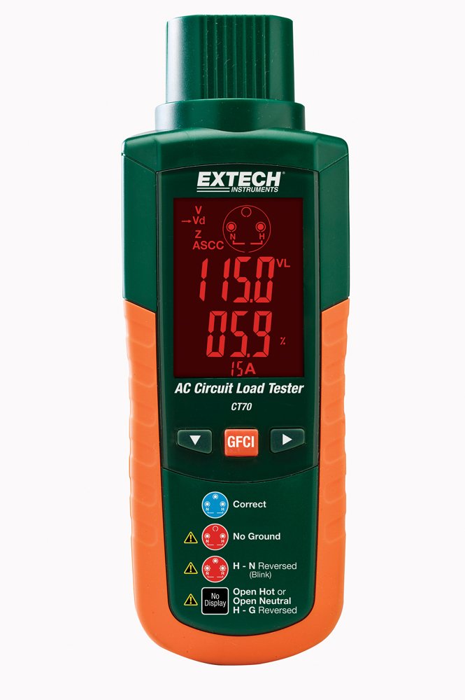 Extech CT70 AC Circuit Load Tester - Professional Electrical Testing Tool for HVAC, Motors & Appliances | Perfect for Electricians & Technicians