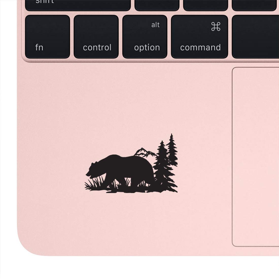 Premium Waterproof Vinyl Decal Stickers - Bear Hunting Forest Design (Black, Set of 2) for Laptop, Phone, Helmet, Car Bumper, Mug, Cup, Door & Wall Decoration - Perfect for Outdoor Enthusiasts & Nature Lovers