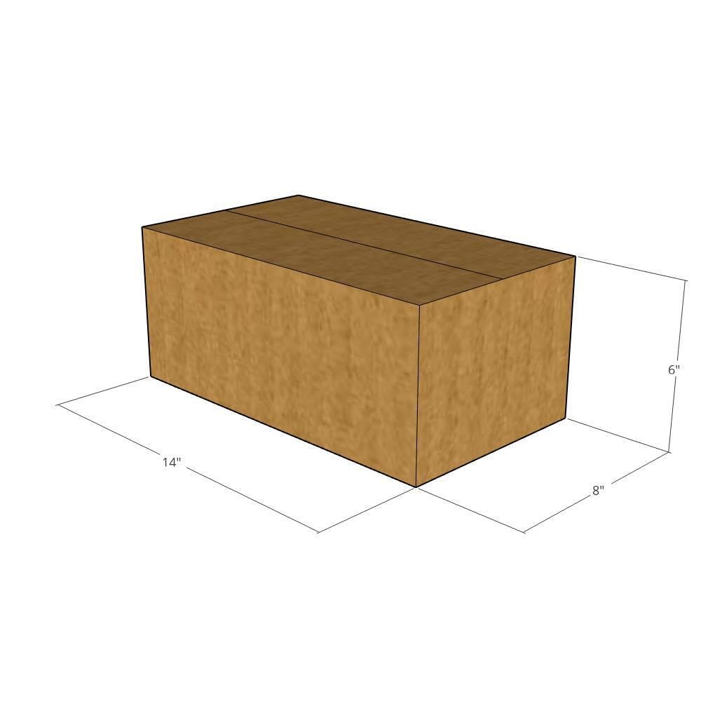 14x8x6 Corrugated Moving Boxes - 32 ECT Heavy Duty Shipping Boxes (Pack of 75) | Durable Cardboard Boxes for Business, Office & Home Use | Perfect for Packing, Storage & Moving Supplies