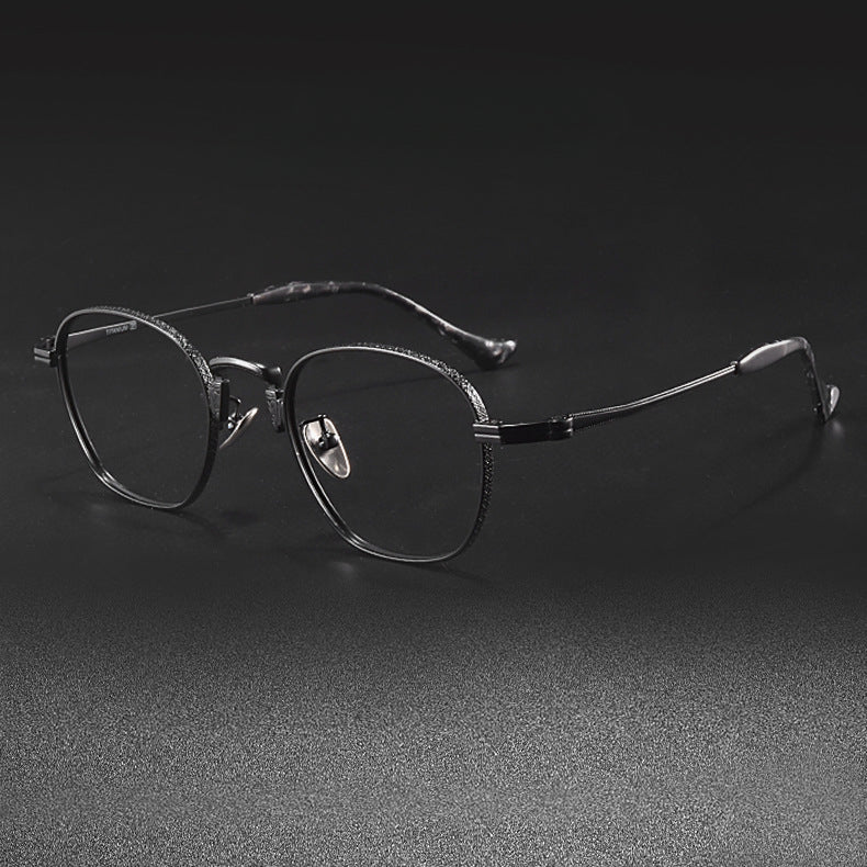 Vintage Titanium Geometric Eyeglasses Frames 80850 - Lightweight & Durable Eyewear for Men & Women - Perfect for Reading, Fashion, and Daily Wear