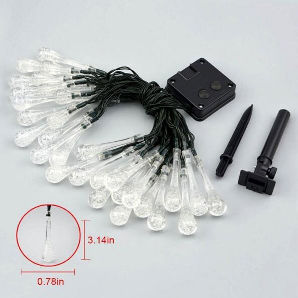 Solar Powered Outdoor String Lights - 20ft Waterproof 30 LED Christmas Lights with 8 Lighting Modes | Decorative Fairy Lights for Garden, Patio, Lawn, Fence, Party & Wedding Decorations (Blue) - Perfect for Backyard, Porch and Holiday Lighting