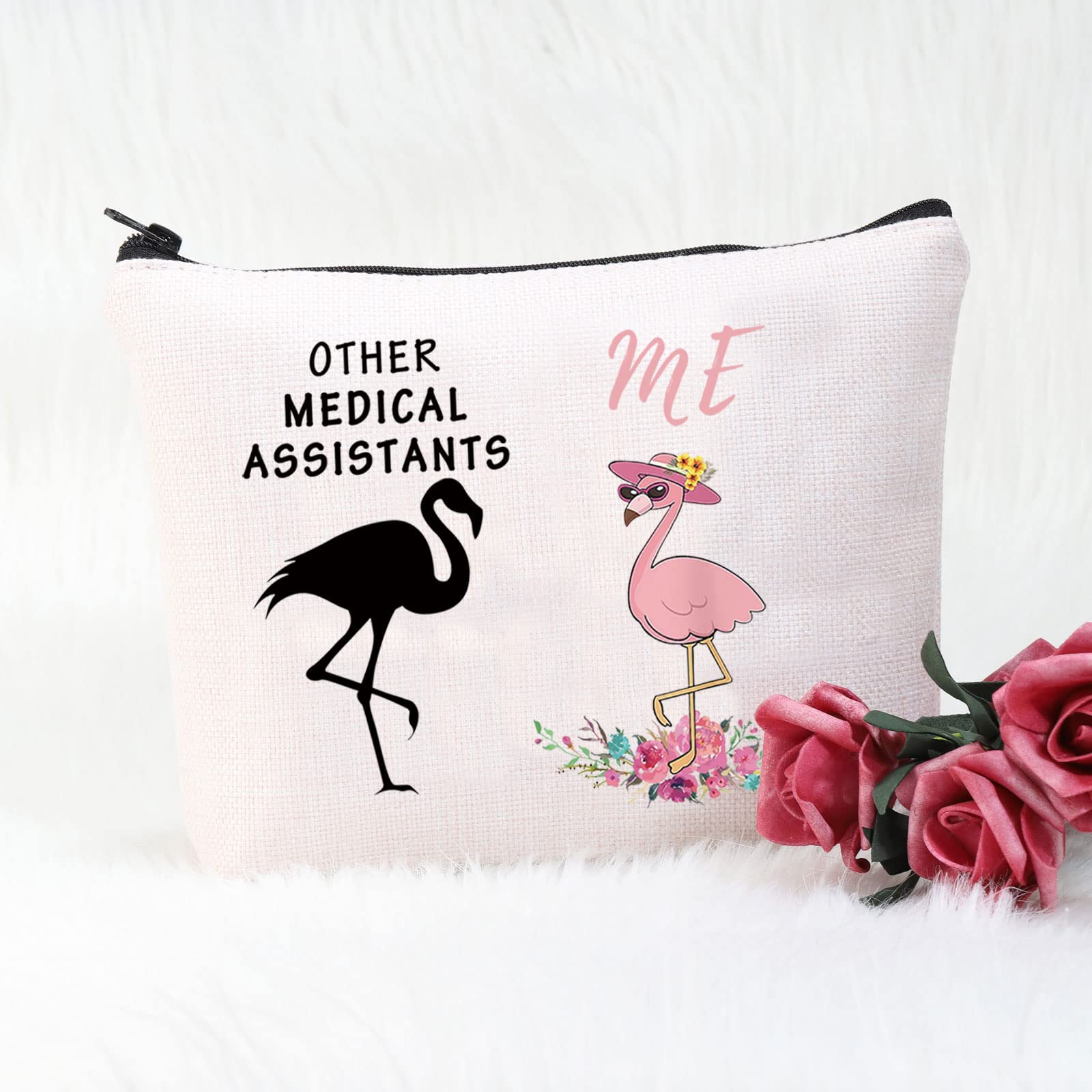 POFULL Medical Assistant Gift - Appreciation & Graduation Present for MA - Zipper Pouch Makeup Bag for Healthcare Professionals - Perfect for Work, School & Travel